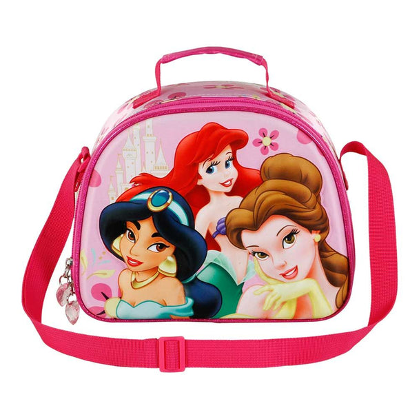 Sac à déjeuner Disney Princess Palace 3D avec design embossé et fermeture zippée visible