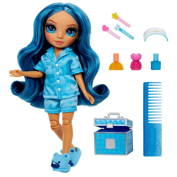 Accessoires inclus avec la poupée Skyler Rainbow High Pyjama Party exposés séparément