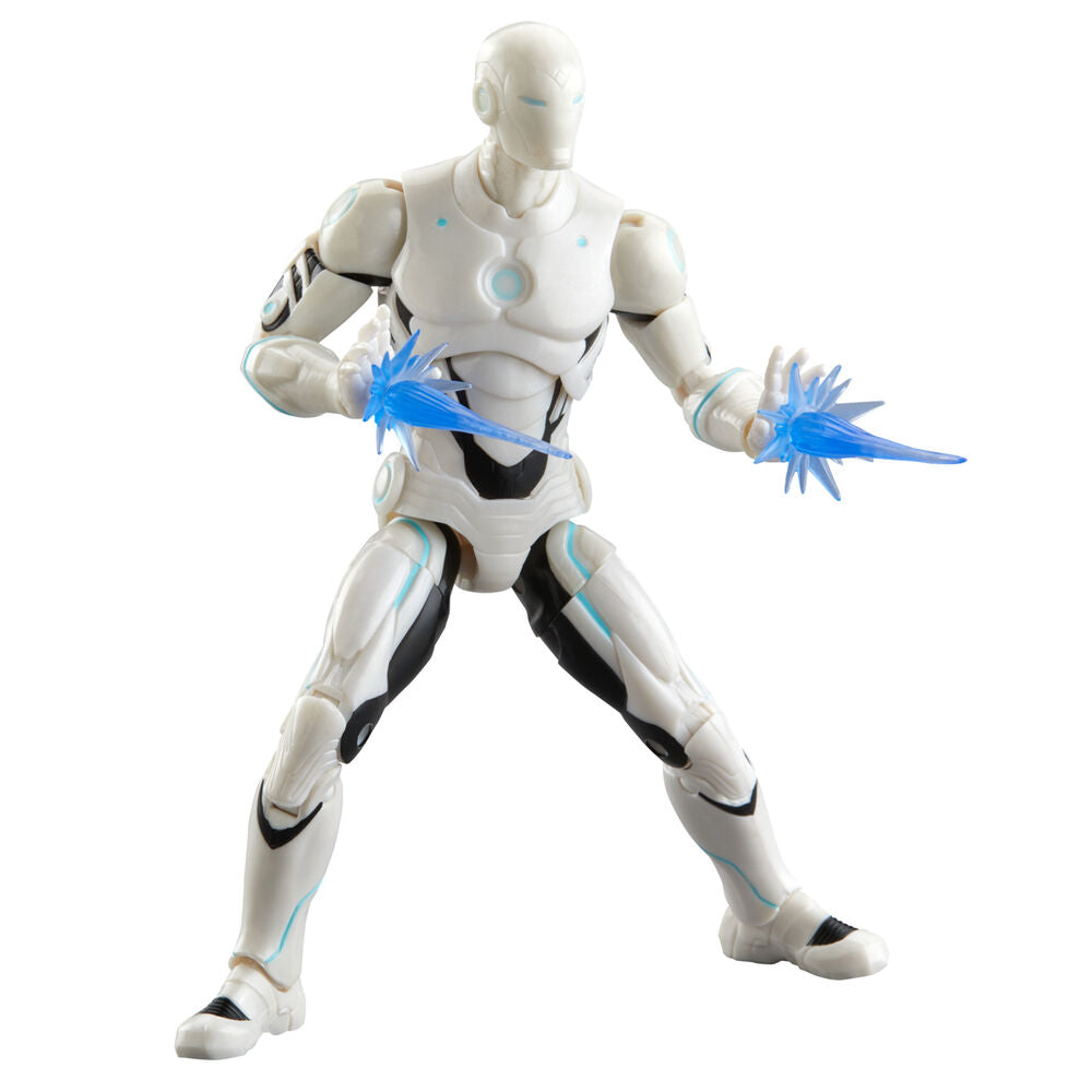Image rapprochée de la tête alternative de la figurine Superior Iron Man Marvel Legends