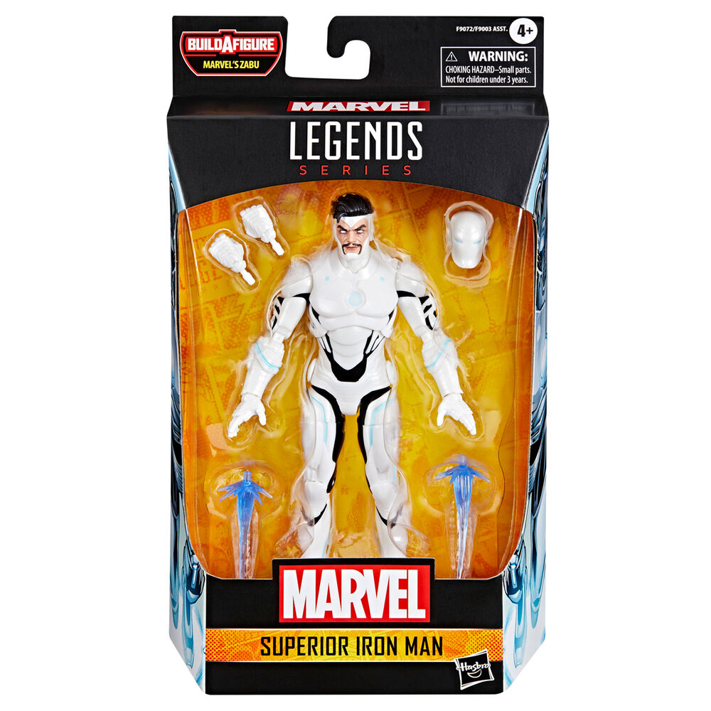 Figurine Superior Iron Man Marvel Legends de face avec armure rouge et or brillante