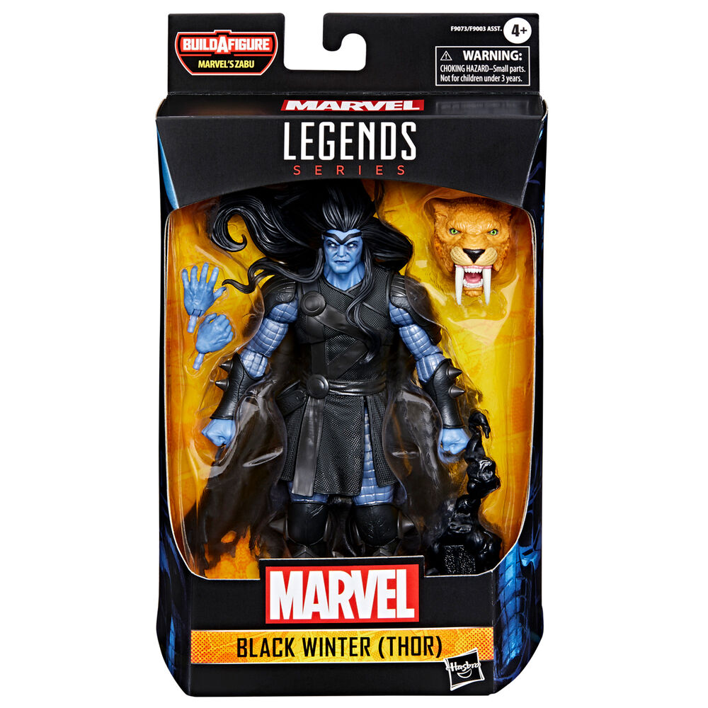 Figurine Black Winter Thor Marvel Legends 15cm vue de face avec marteau Mjolnir sombre