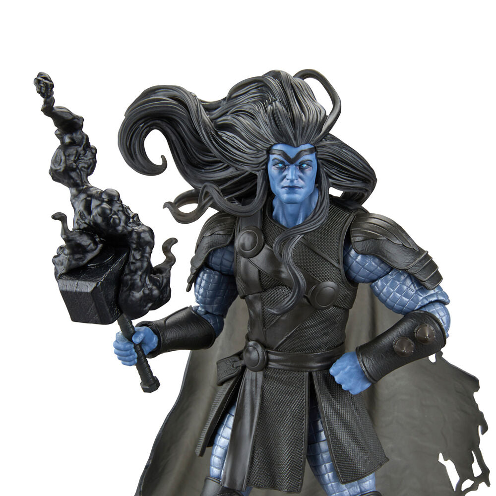 Vue rapprochée des mains articulées de la figurine Black Winter Thor Marvel Legends