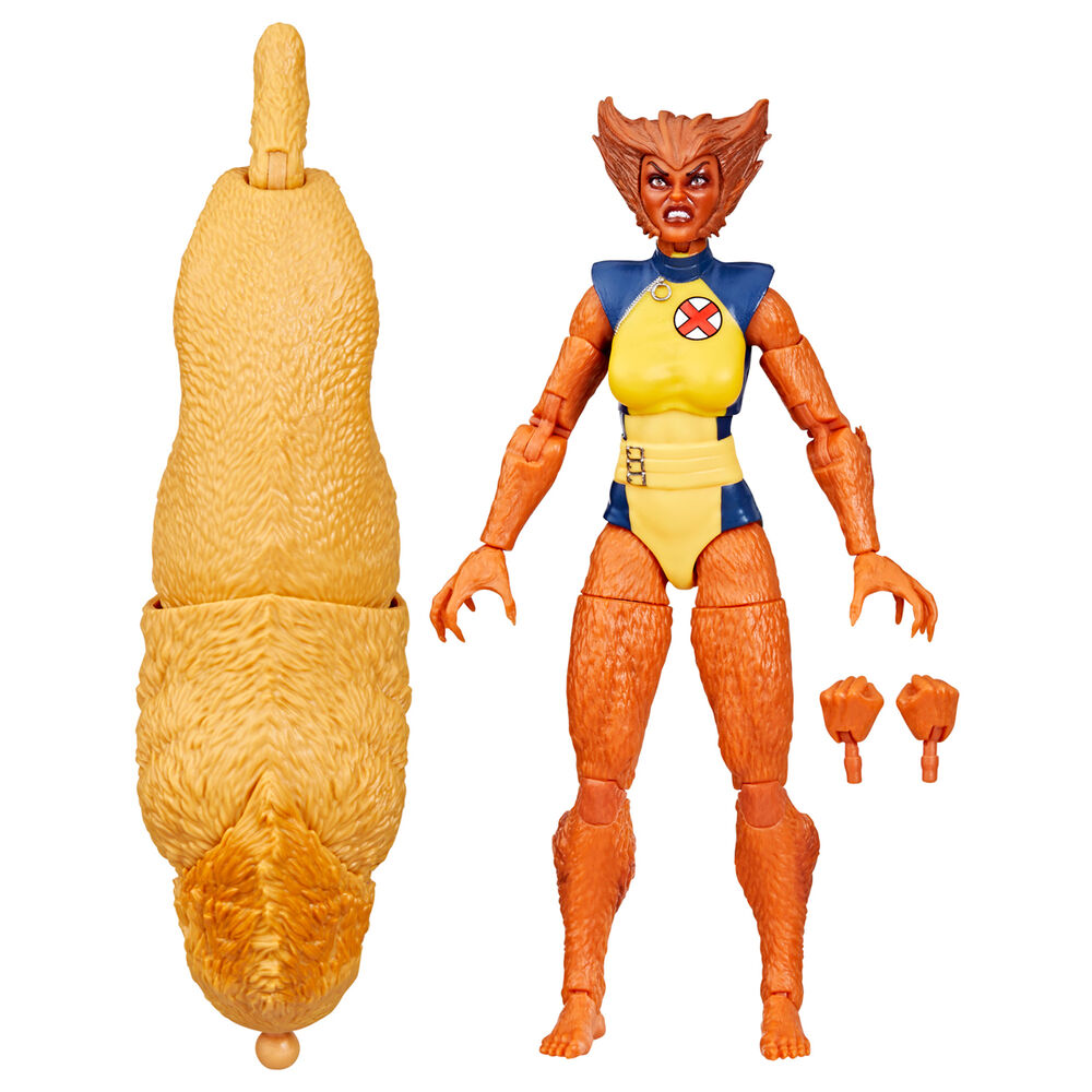 Gros plan sur le visage détaillé de la figurine Wolfsbane inspirée des comics Marvel
