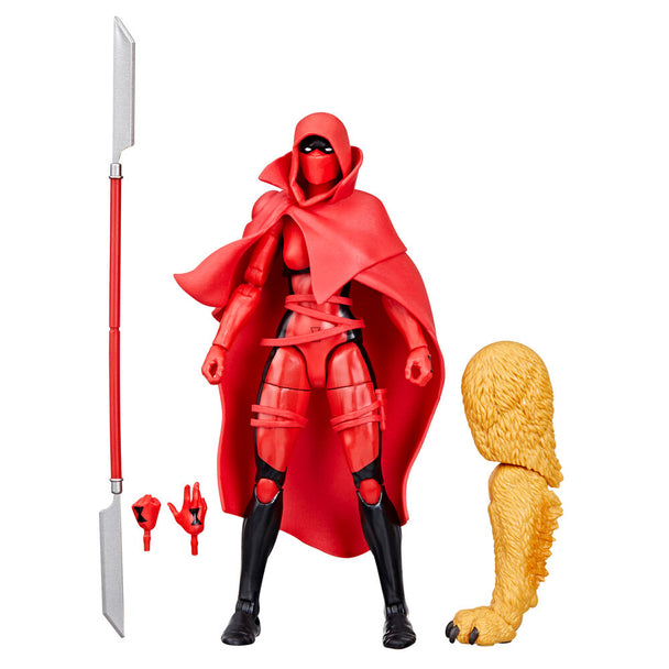 Vue rapprochée de la tête détaillée de la figurine Red Widow HASBRO