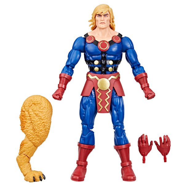 Vue latérale de la figurine Ikaris Marvel Legends montrant les articulations flexibles
