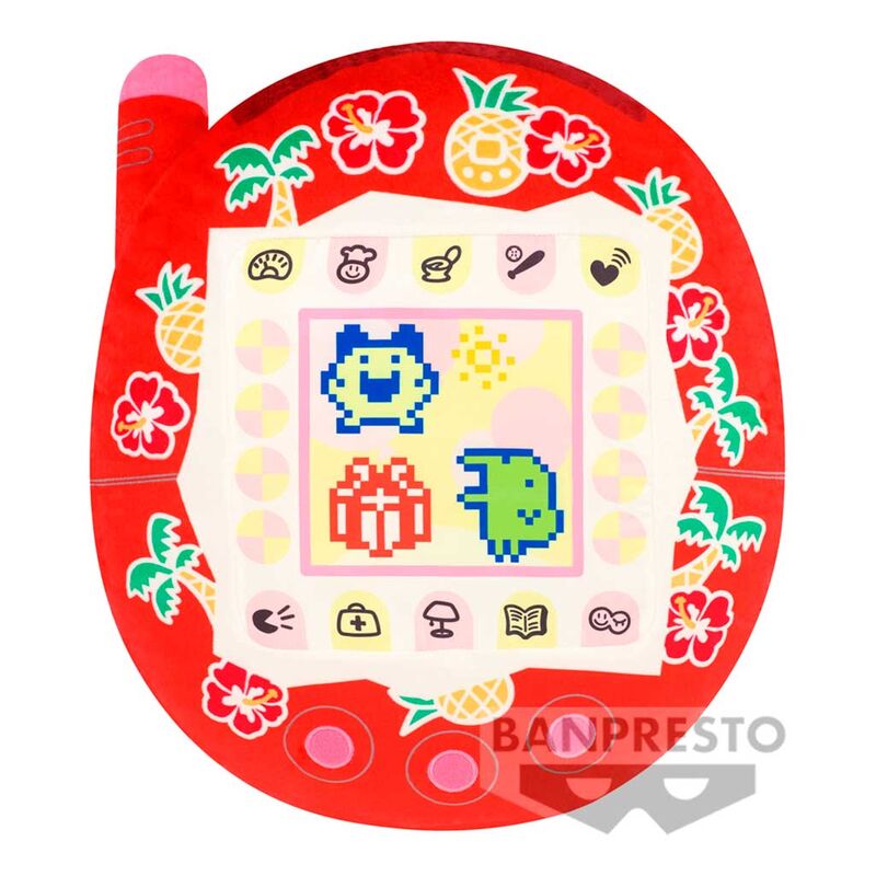 Peluche Tamagotchi Connection V3 de 40cm par BANPRESTO, vue de face avec détails et couleurs fidèles à l'original.