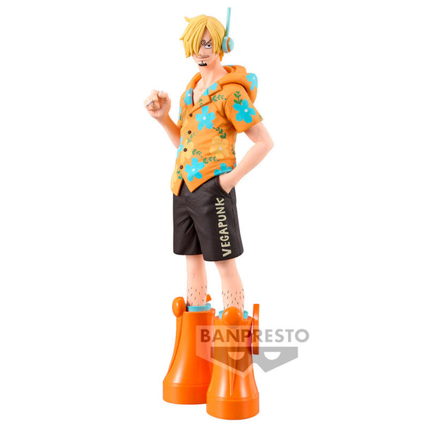 Figurine Sanji One Piece Grandline Series Egghead de 17 cm par BANPRESTO, vue de face avec détails soignés.