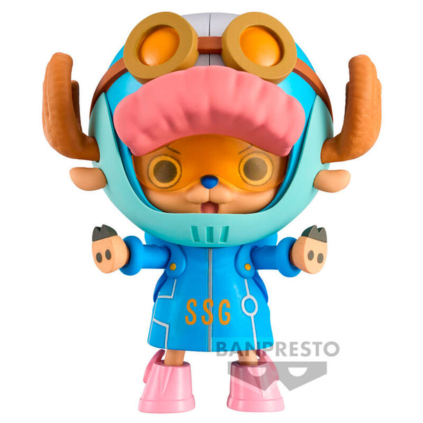 Figurine Tony Tony Chopper de One Piece haute de 8 cm fabriquée par BANPRESTO, vue de face avec détails précis.
