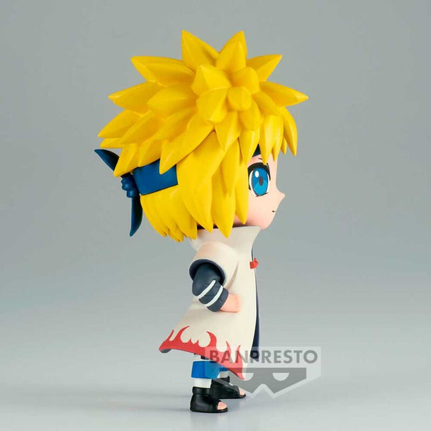 Profil gauche de la figurine Namikaze Minato 10cm BANPRESTO montrant la posture dynamique