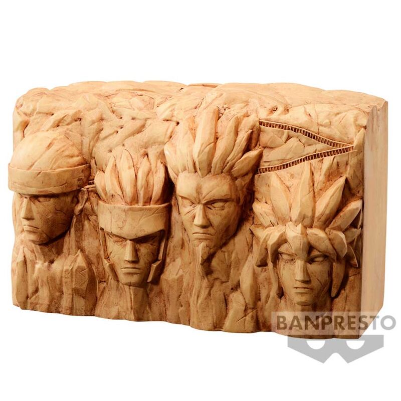 Zoom sur les détails sculptés de la figurine Naruto Shippuden Hokage Rock 18cm