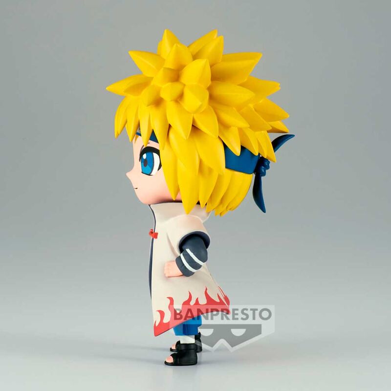 Zoom sur le visage expressif de la figurine Namikaze Minato Naruto Shippuden en édition BANPRESTO