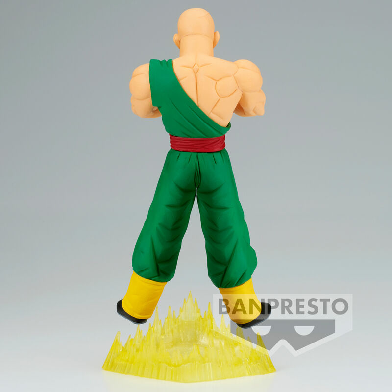 Présentation complète de la figurine Tenshinhan Dragon Ball Z G x Materia sur socle