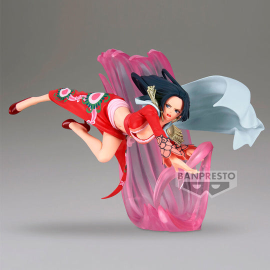 Présentation complète de la figurine Boa Hancock One Piece avec socle inclus