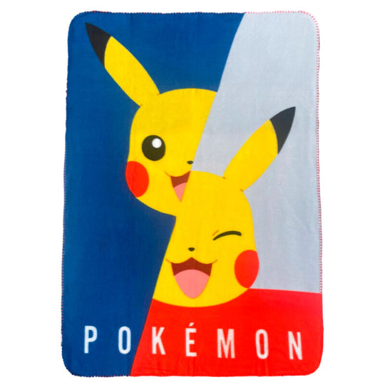 Couverture polaire Pokémon Pikachu jaune aux dimensions 100x140cm, douce et confortable, idéale pour les fans NINTENDO.