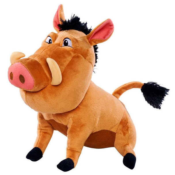 Peluche Pumba Disney Le Roi Lion de 25 cm vue de face avec détails précis des couleurs et textures