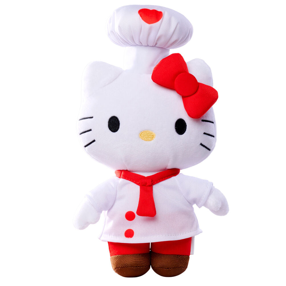 Enfant tenant la peluche Hello Kitty Super Style 20cm avec joie