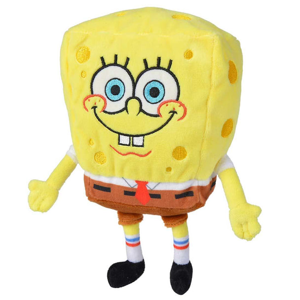 Gros plan sur la peluche SpongeBob jaune vif en tissu doux de 20 cm