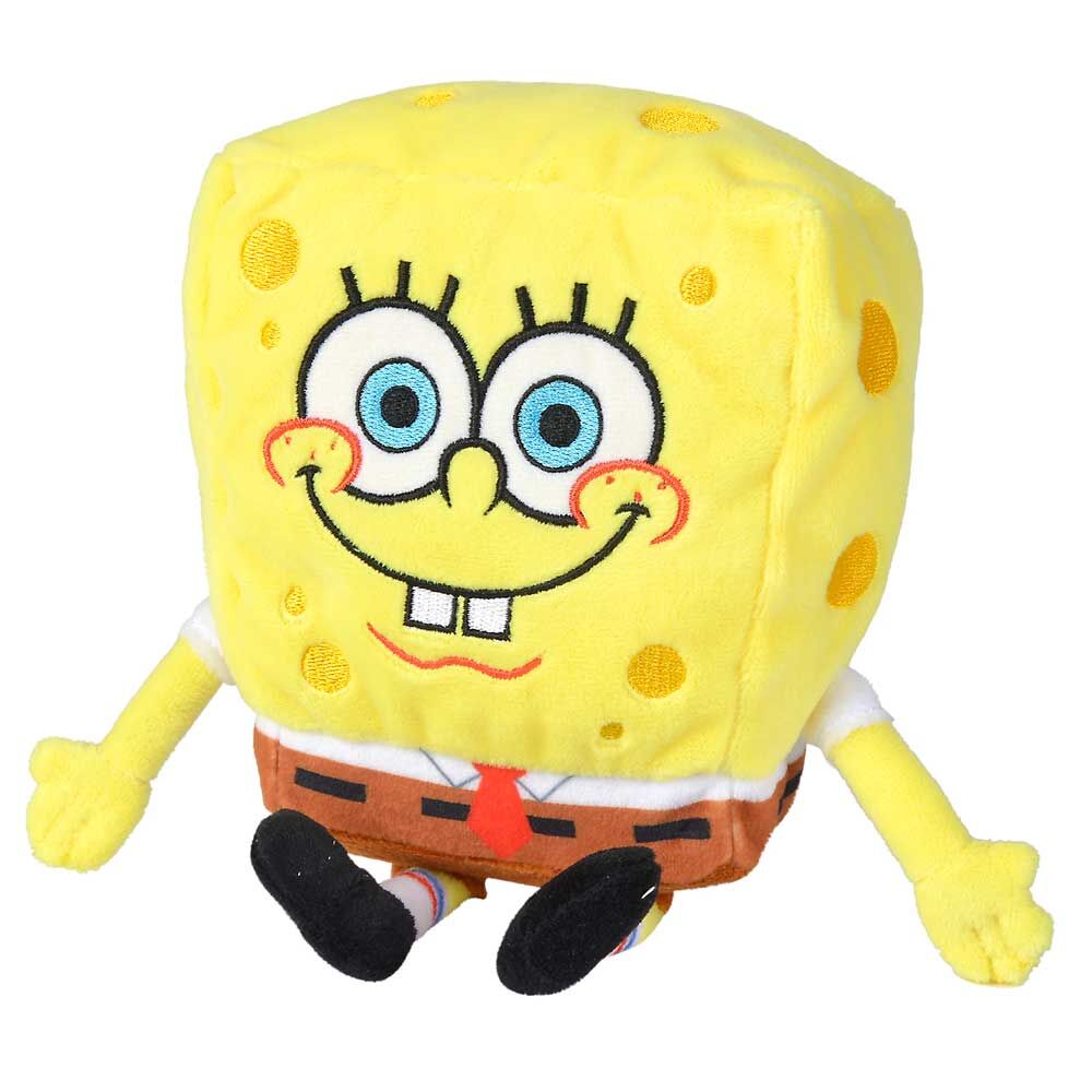 Vue latérale d'une peluche SpongeBob de 20 cm avec expression souriante