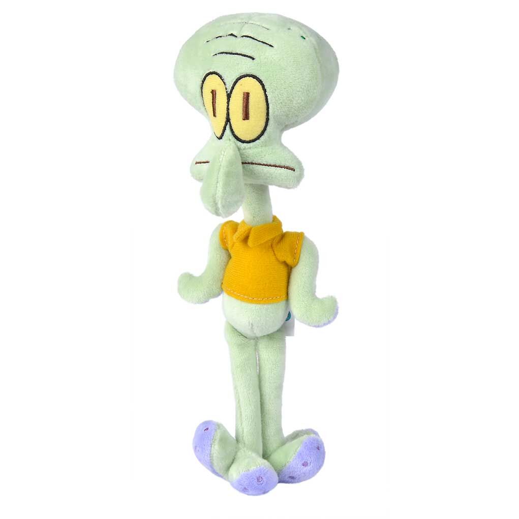 Détail des yeux brodés et des vêtements sur la peluche SpongeBob 20 cm