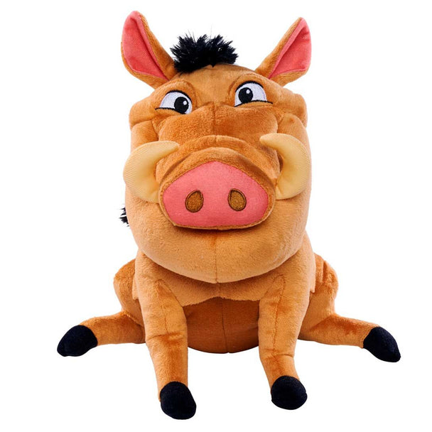 Peluche Pumba Simba Le Roi Lion de 25 cm montrant la douceur du tissu et la qualité de fabrication