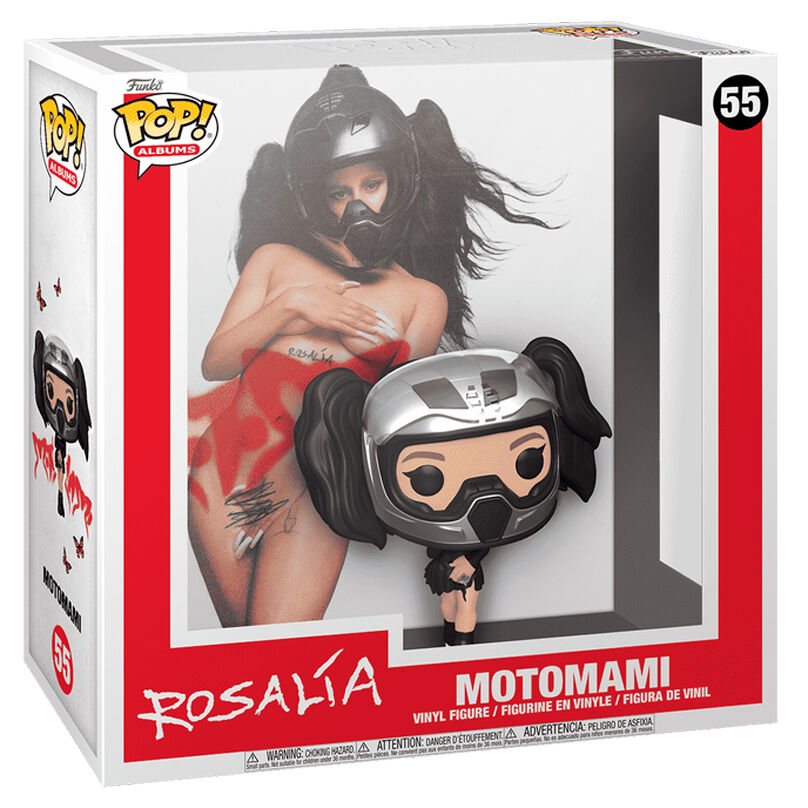 Vue latérale de la figurine POP FUNKO Rosalia Motomami montrant les finitions précises et le style unique