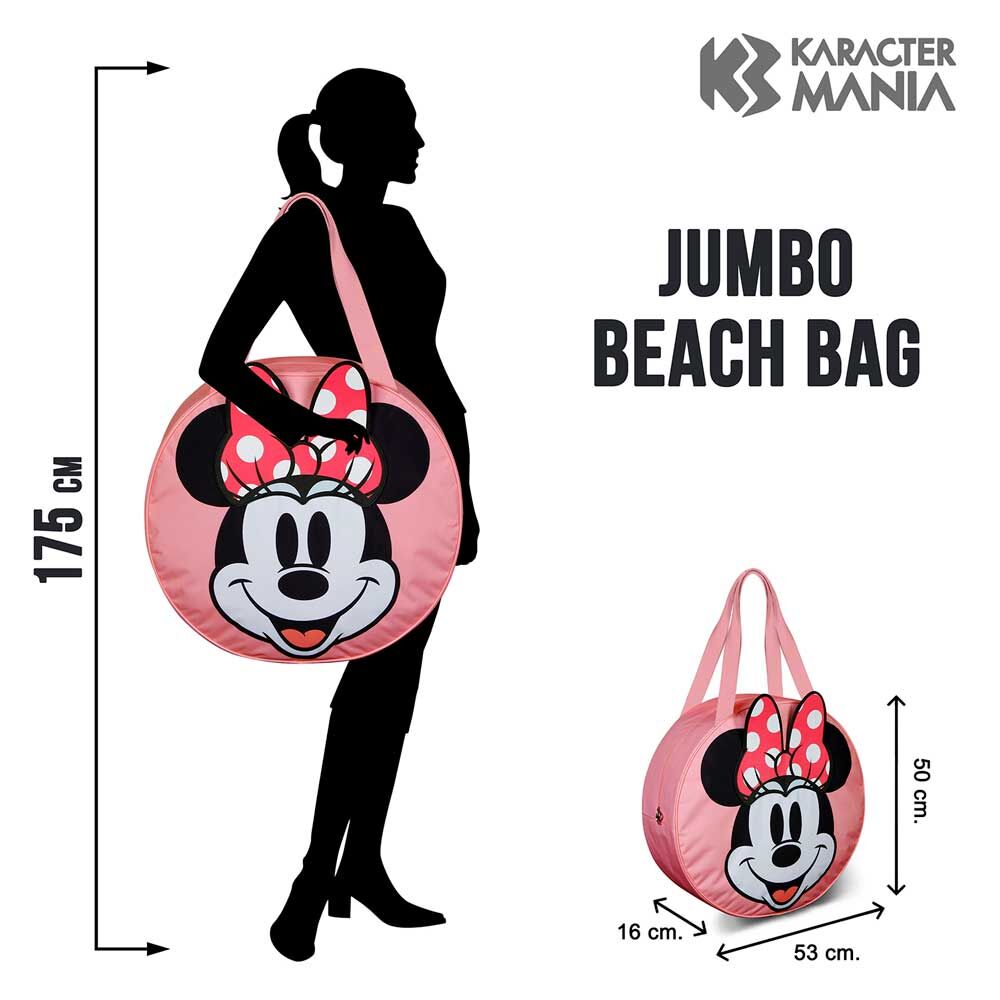 Détail du sac de plage Disney Minnie montrant la texture et les finitions de qualité