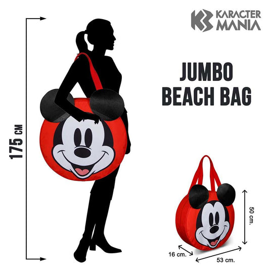 Photo du sac de plage Disney Mickey montrant ses anses robustes et confortables