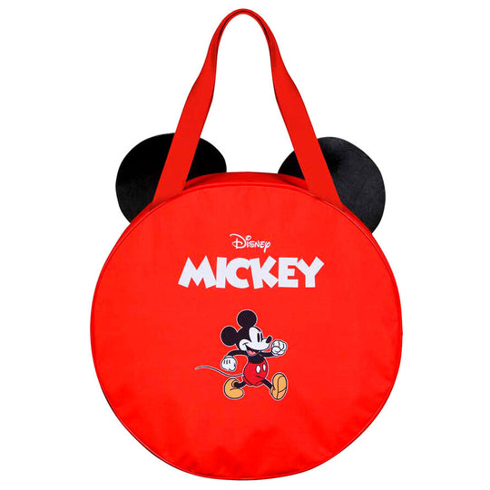 Sac de plage Disney Mickey posé sur le sable, prêt pour une journée à la plage