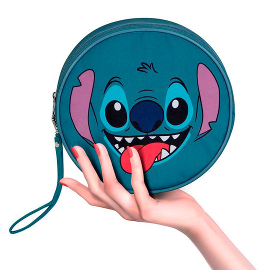 Vanity case Stitch Disney ouvert montrant l’intérieur spacieux et compartiments pour rangement