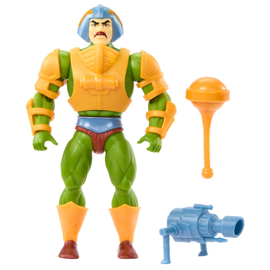 Figurine Man-At-Arms en pose dynamique avec accessoires, collection MATTEL 14 cm.
