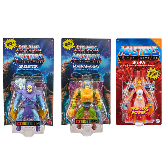 Deux figurines Skeletor Masters of the Universe Origins alignées côte à côte.