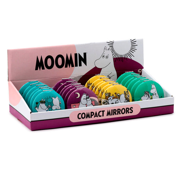 Miroir Moomin PUCKATOR en aluminium et verre, vue de face avec personnage Moomin