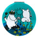 Miroir compact Moomin PUCKATOR posé sur une surface blanche, dimensions 6,5x6,5 cm