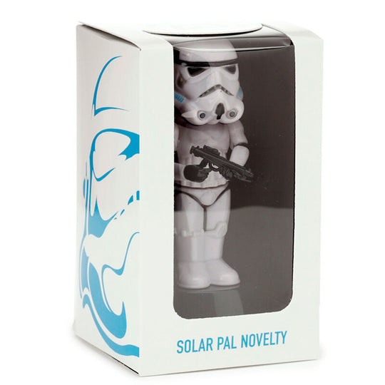 Emballage original PUCKATOR de la figurine solaire Stormtrooper Impérial Star Wars avec logo et informations produit