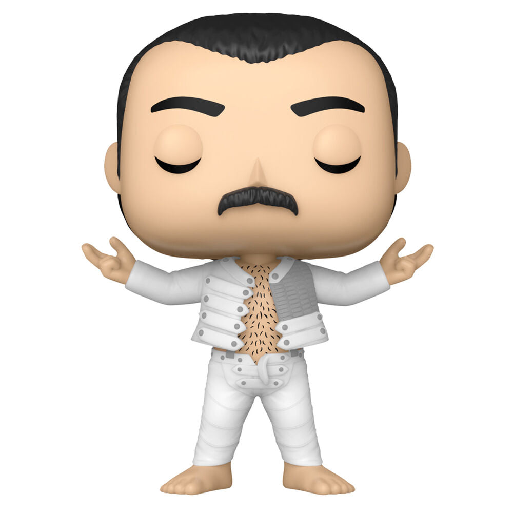 Figurine Funko POP de Freddie Mercury en vinyle de 9 cm avec sa boîte cadeau officielle FUNKO