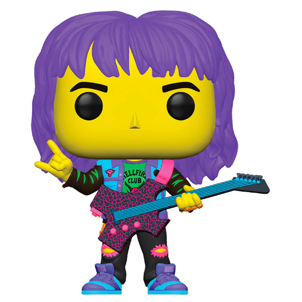 Figurine Funko POP exclusive Eddie de Stranger Things en vinyle de 9 cm dans sa boîte cadeau