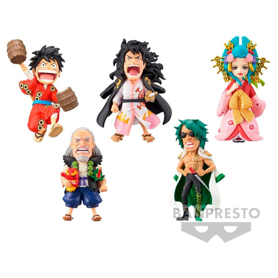 Figurine One Piece Wanokuni Kanketsuhen de 7 cm par BANPRESTO, détaillée et colorée, parfaite pour collectionneurs et fans âgés de plus de 15 ans.