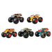 Hot Wheels Monster Truck bleu à l'échelle 1:24 avec carrosserie robuste sur fond blanc.