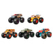 Hot Wheels Monster Truck bleu à l'échelle 1:24 avec carrosserie robuste sur fond blanc.