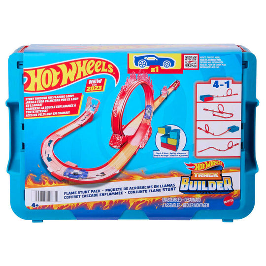 Coffret Hot Wheels Flame Stunt Pack avec 16 pièces de piste et voiture 1:64 MATTEL