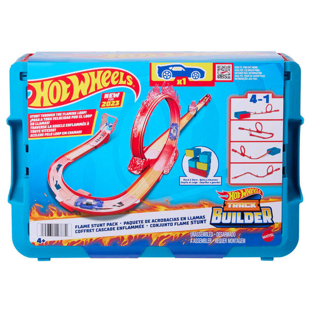 Coffret Hot Wheels Flame Stunt Pack avec 16 pièces de piste et voiture 1:64 MATTEL