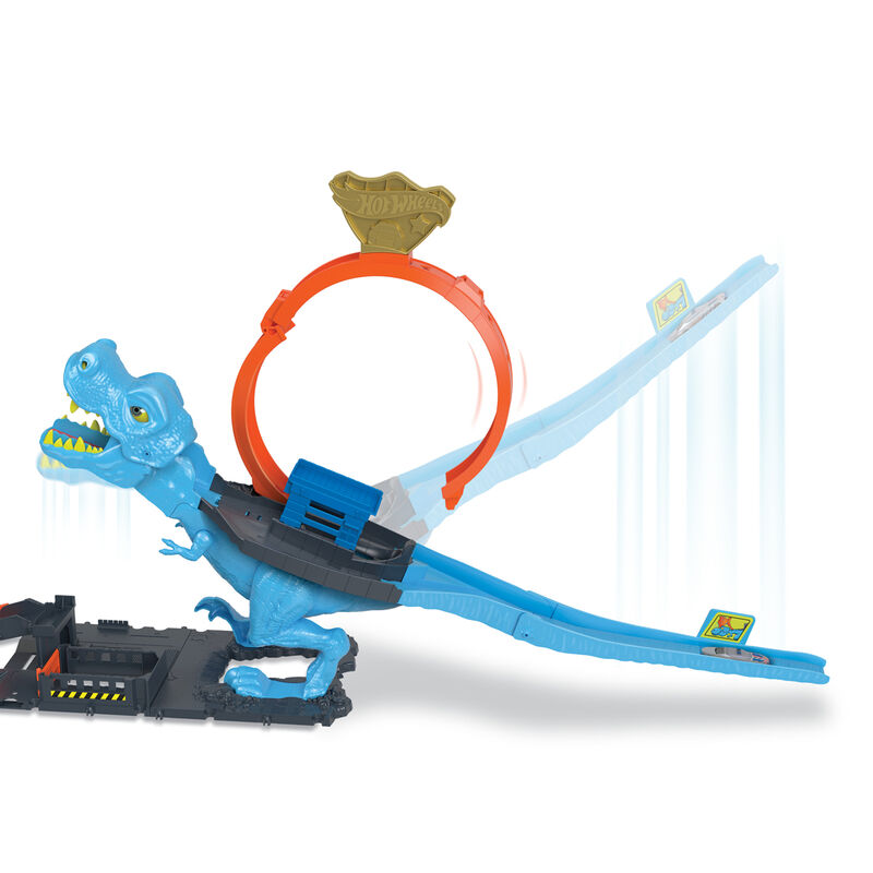 Base du circuit avec décor de poste de police et éléments de la ville Hot Wheels
