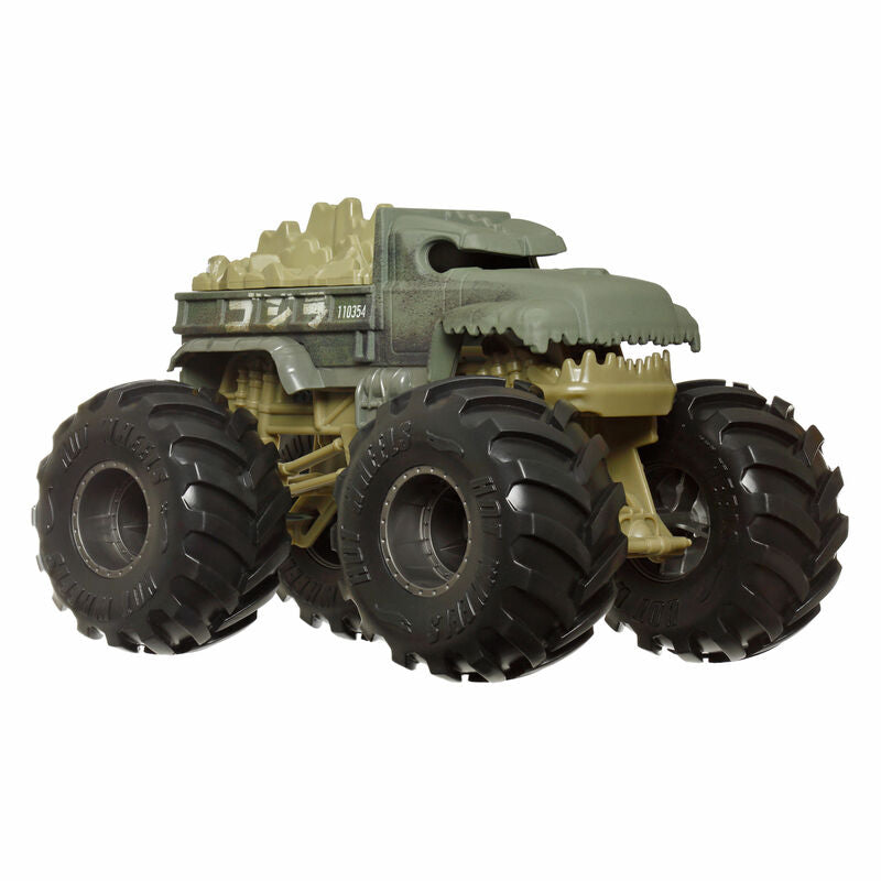 Gros plan sur la carrosserie renforcée d'un Monster Truck Hot Wheels 1:24.