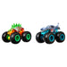 Vue latérale d'un Monster Truck Hot Wheels mettant en valeur ses grandes roues.