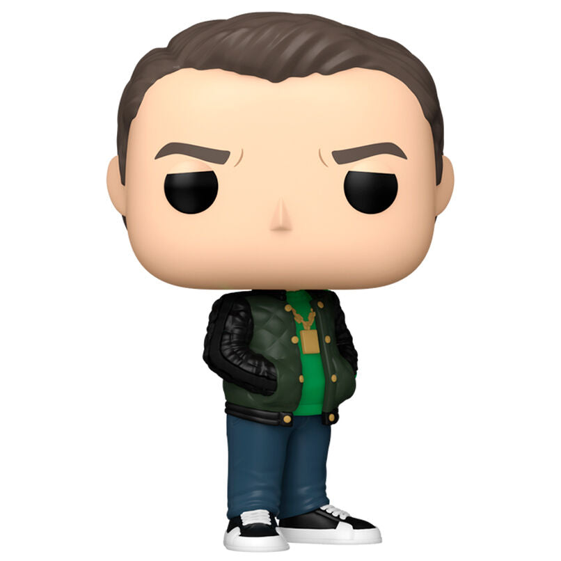 Figurine Funko POP de Kendall Roy de la série Succession, vue de face dans sa boîte cadeau.