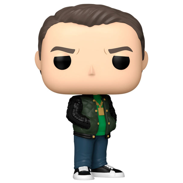 Figurine Funko POP de Kendall Roy de la série Succession, vue de face dans sa boîte cadeau.