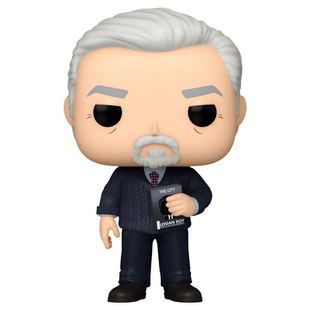 Figurine Funko POP de Logan Roy de la série Succession, en vinyle de 9cm, présentée dans sa boîte cadeau officielle.
