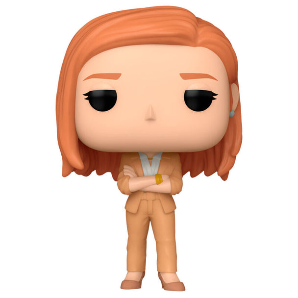 Vue rapprochée de la figurine Funko POP Shiv Roy de Succession, détaillée et colorée, présentée en boîte collector