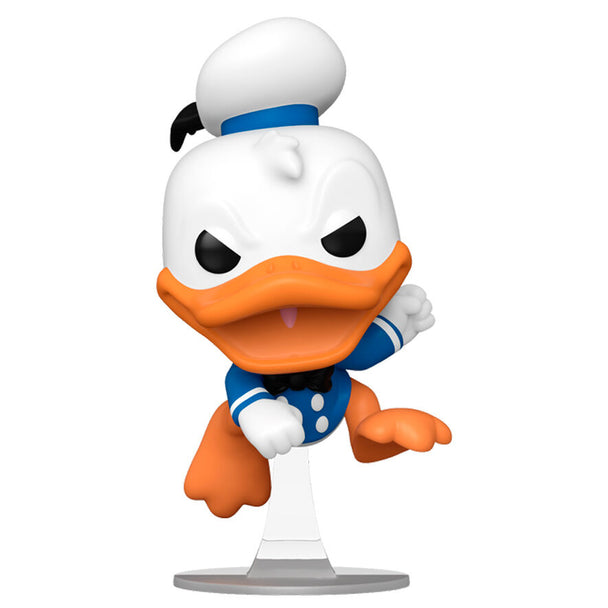 Figurine Funko POP Donald Duck en colère édition spéciale 90e anniversaire Disney, vue de face dans sa boîte cadeau