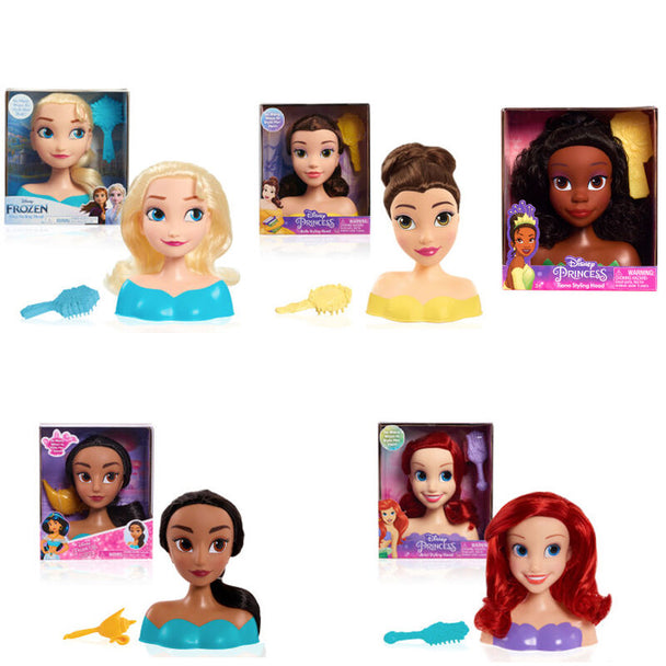 Mini buste Disney Princess assortis par JUST PLAY, figurines colorées et détaillées pour enfants dès 3 ans.